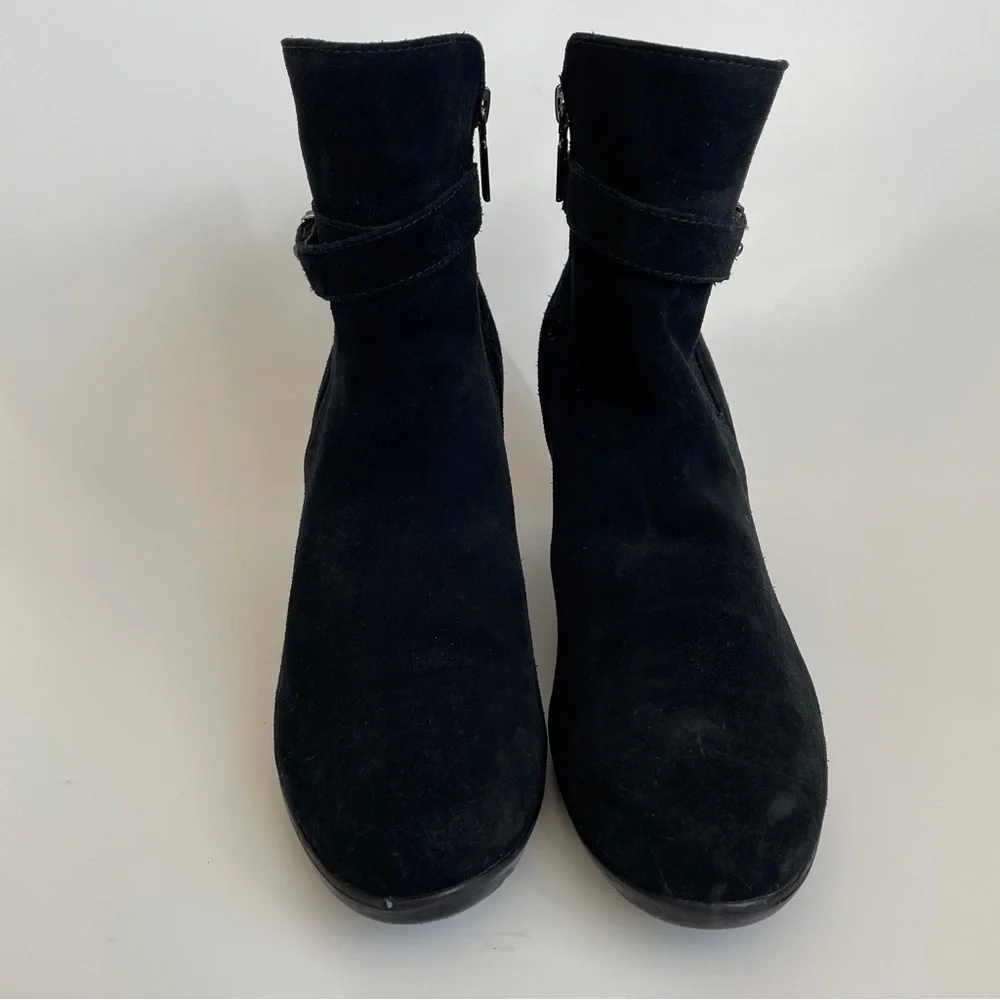 Aqua College Lisa Waterproof Black Suede Wedge Winter Boots side-zip 8 - Picture 3 of 12